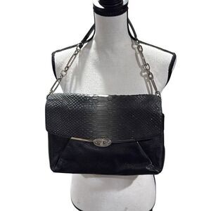 Coach Madison glitter python sadie flap leather satchel